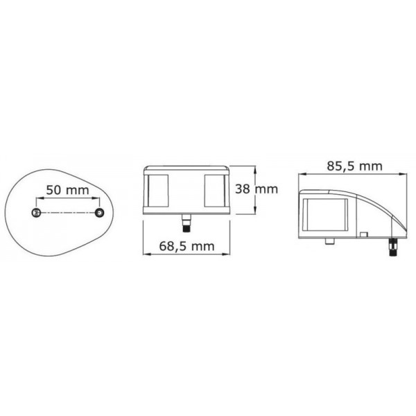 Luce di navigazione portuale LED Mouse Deck ABS bianco - N°2 - comptoirnautique.com