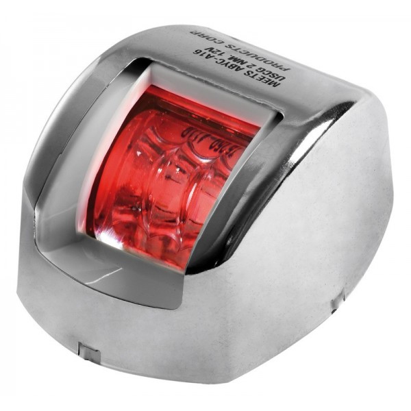 Navigationslicht Backbord LED Mouse Edelstahlgehäuse - N°1 - comptoirnautique.com