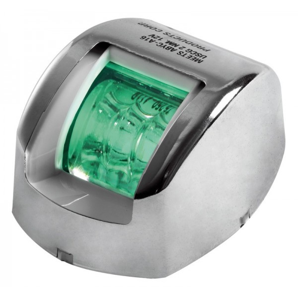 Luce di navigazione a dritta LED Alloggiamento in acciaio inox per topi - N°1 - comptoirnautique.com