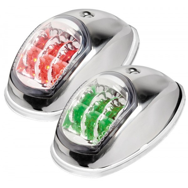 Feux de navigation Evoled corp en inox poli G   D - N°1 - comptoirnautique.com