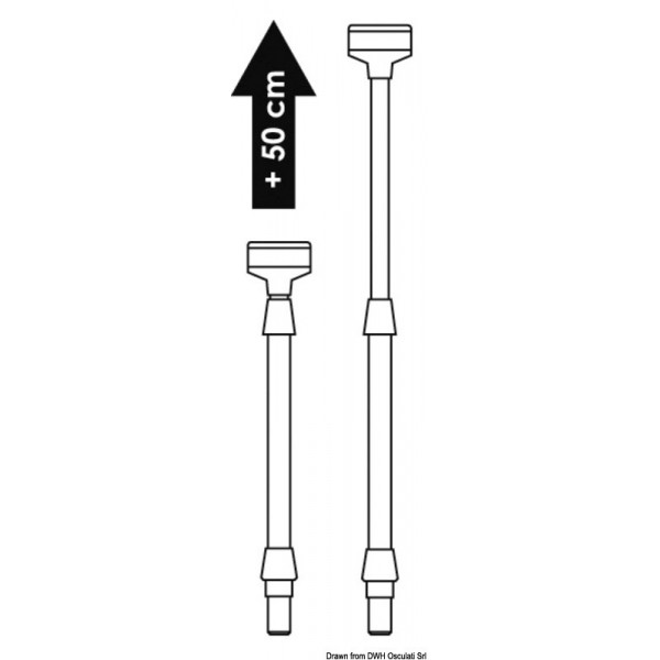 Luz de acero inoxidable con mástil telescópico - N°3 - comptoirnautique.com