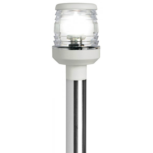 60 cm stainless steel light pole with white plastic beacon - N°1 - comptoirnautique.com