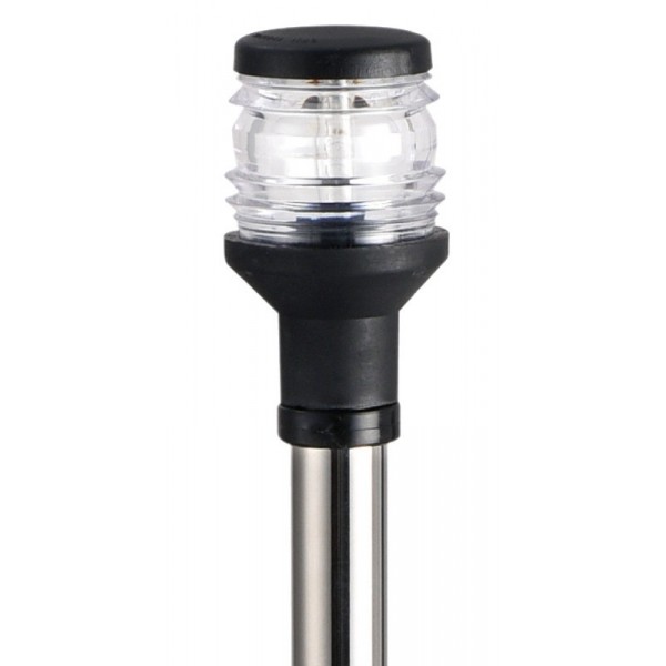 Hampe lumineuse Compact en inox 100 cm feu noir - N°1 - comptoirnautique.com