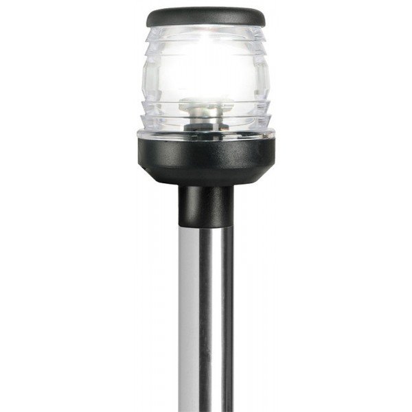 Hampe lumineuse inox rabattable feu plastique noir 60 cm - N°1 - comptoirnautique.com