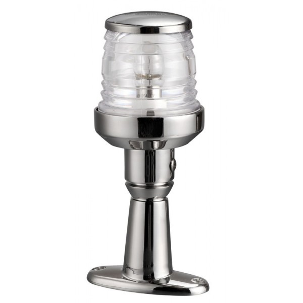 Feu tête de mât inox Classic à 360° avec platine - N°1 - comptoirnautique.com