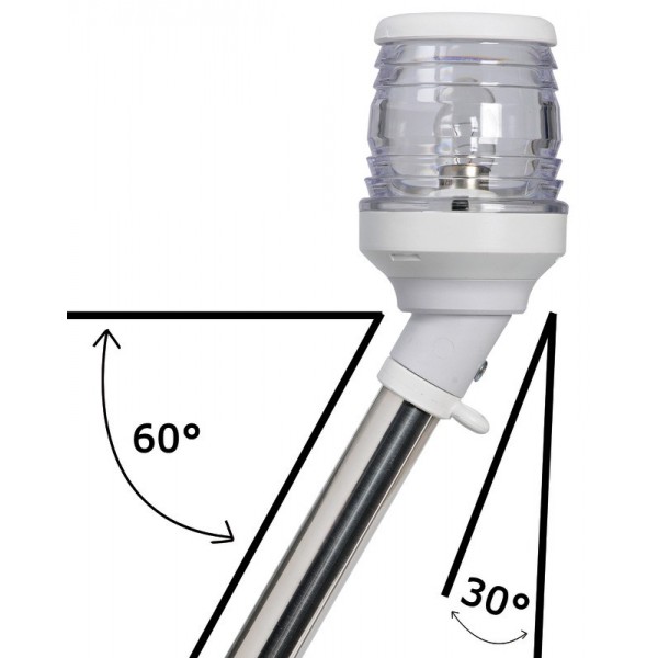 Palo di luce LED bianco estraibile, 30°, asse 60 cm - N°1 - comptoirnautique.com