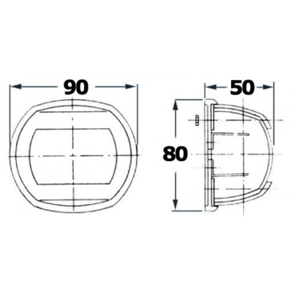 Navigationslicht steuerbord Classic 12 AISI 316 112,5° - N°2 - comptoirnautique.com