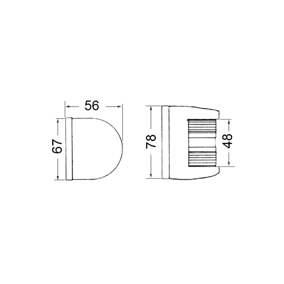 Feu De Navigation Osculati Utility 85° Acier / 112,5° Vert - Éclairage Marine