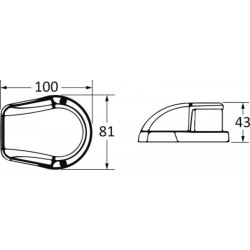 Luz de proa LED bicolor branca