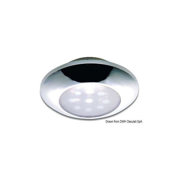 Plafoniera impermeabile cromata con LED bianchi - N°1 - comptoirnautique.com