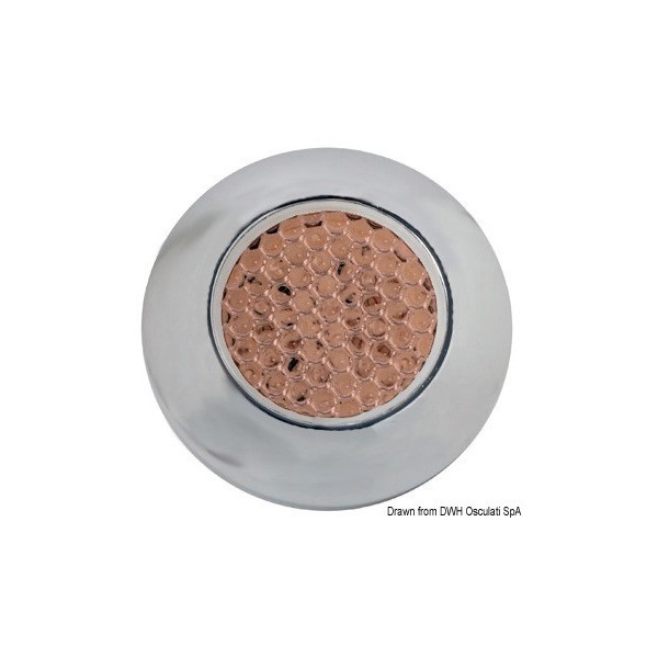 Plafoniera impermeabile cromata con LED rosso - N°1 - comptoirnautique.com