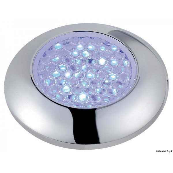 Plafoniera impermeabile cromata a LED blu - N°1 - comptoirnautique.com