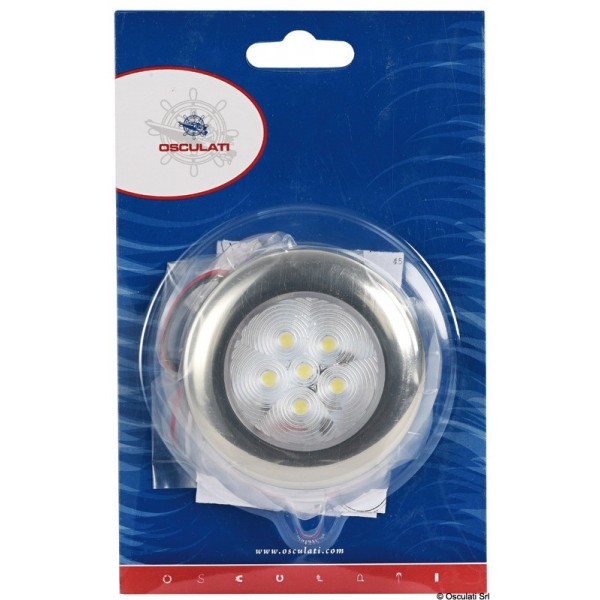 Ceiling light with stainless steel end cap 6 LED blue - N°1 - comptoirnautique.com 