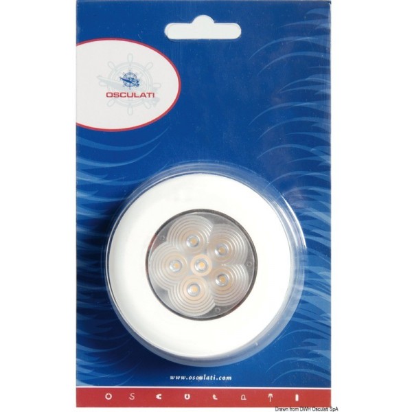 Plafoniera in acciaio inox con finitura bianca 6 LED bianchi - N°4 - comptoirnautique.com