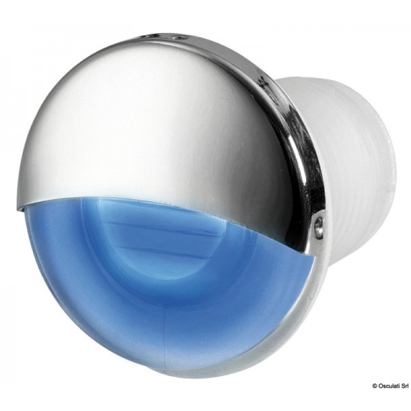 Luz de cortesía LED redonda empotrada azul - N°1 - comptoirnautique.com 