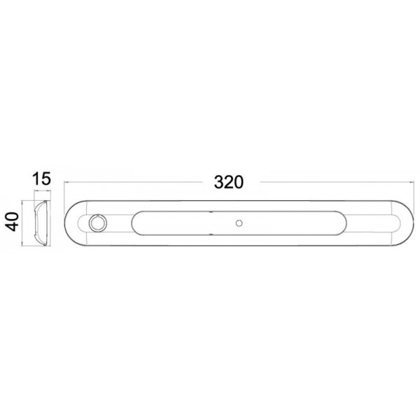 Plafoniera LED cromata 310x40x11,5 mm - N°2 - comptoirnautique.com