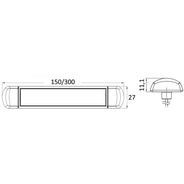 LED-Beleuchtung Planversion 12/24V 2,4W 3500K - N°2 - comptoirnautique.com