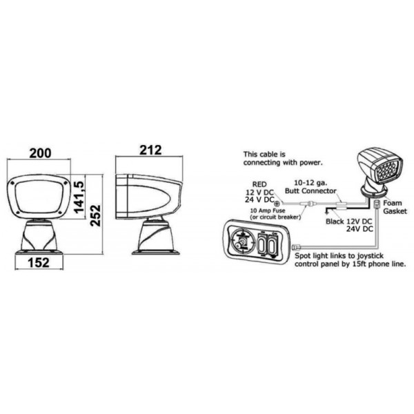 Projetor elétrico LED de 12 V - N°2 - comptoirnautique.com 