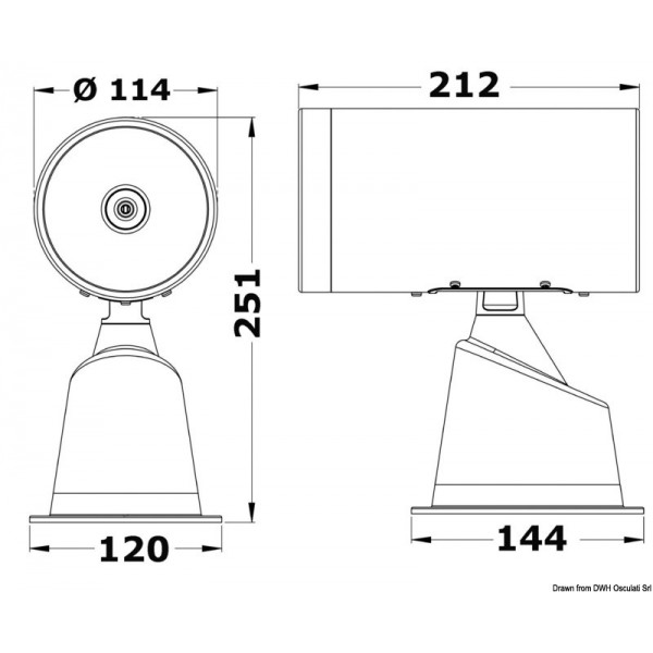12 V stainless steel electric spotlight - N°2 - comptoirnautique.com
