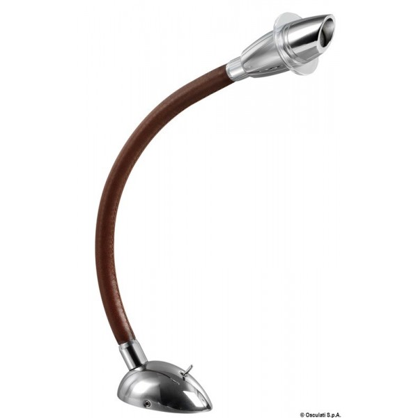 Brown leather-covered 3 W spotlight - N°1 - comptoirnautique.com 