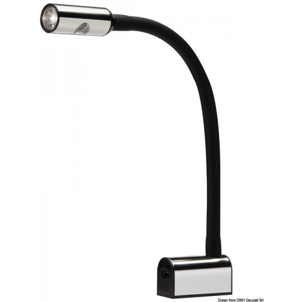 Gelenkiger LED-Lesespot aus schwarzem Silikon - N°1 - comptoirnautique.com 
