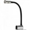 Articulated LED reading light in black silicone