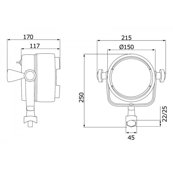 Night Eye-Scheinwerfer aus verchromtem Messing 12 V - N°3 - comptoirnautique.com