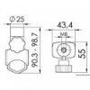 Base de fixação para projectores 22/25 mm - N°2 - comptoirnautique.com