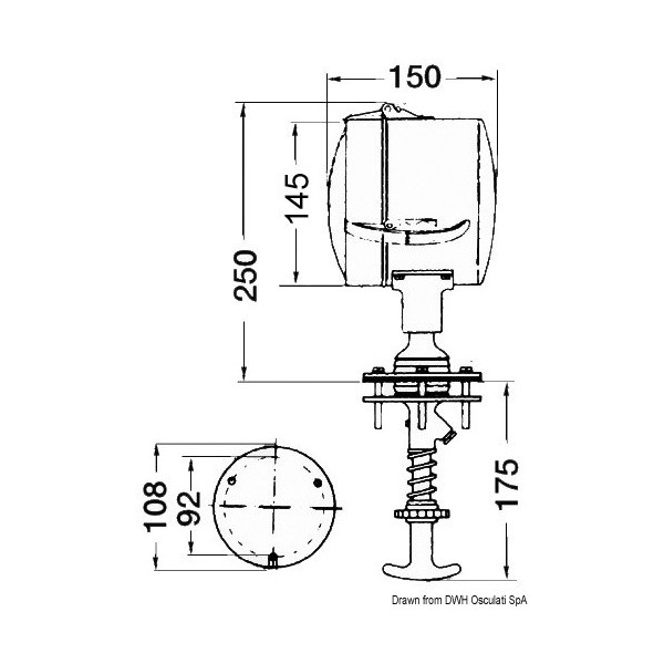 DHR 12 V 145 mm proiettore orientabile per uso interno - N°1 - comptoirnautique.com