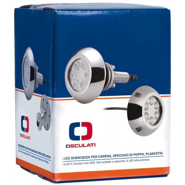 Foco subacuático 6x3W LED azul con tachuelas - N°4 - comptoirnautique.com
