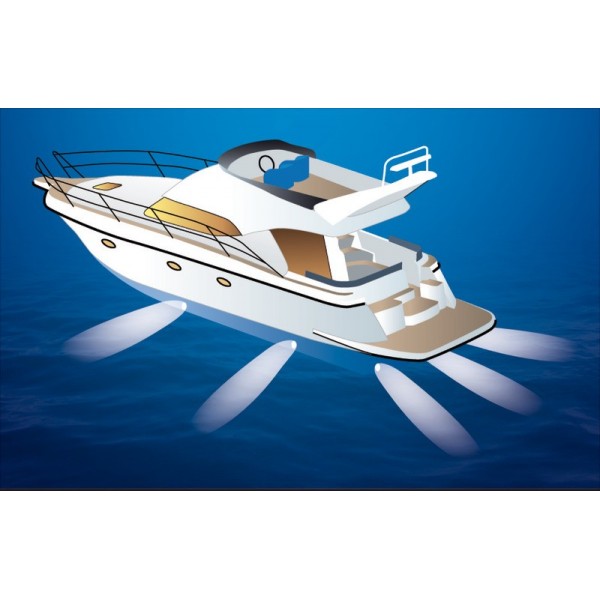 Foco subacuático 6x3W LED azul con tachuelas - N°6 - comptoirnautique.com
