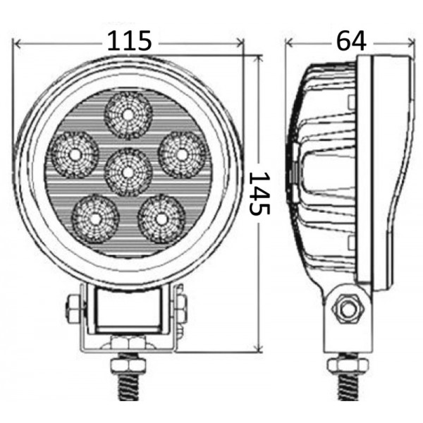 Faretto LED HD per roll-bar regolabile 18 W 10/30 V  - N°2 - comptoirnautique.com