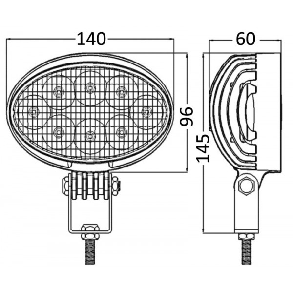 Projetor LED HD para barra de rolamento rotativa 40 W 10/30 V - N°2 - comptoirnautique.com 