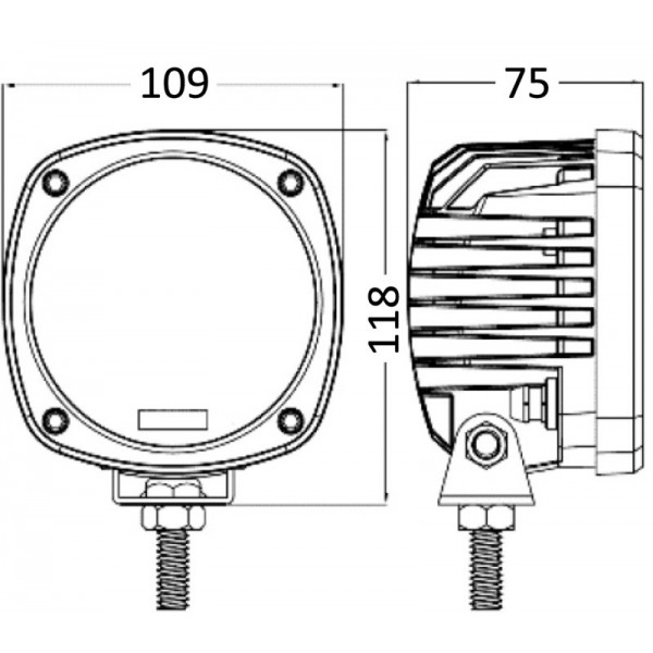 HD LED spotlight for roll-bar, adjustable 50 W 10/30 V - N°2 - comptoirnautique.com 