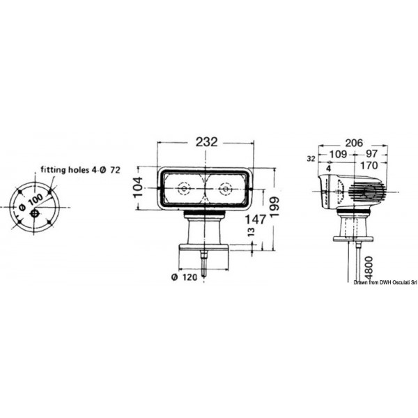 Projecteur pivotant Sanshin 24 V 55 W  - N°2 - comptoirnautique.com