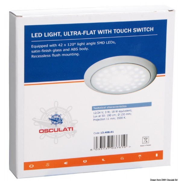 Ultraflache LED-Beleuchtung Weißer Ring 12/24 V 3 W - N°2 - comptoirnautique.com 