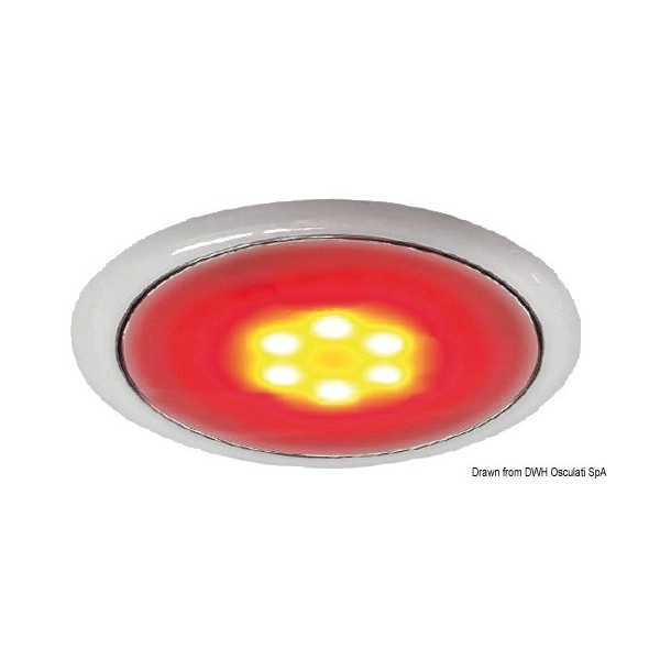 Day/Night flush-mounted LED ceiling light white/stainless steel - N°2 - comptoirnautique.com