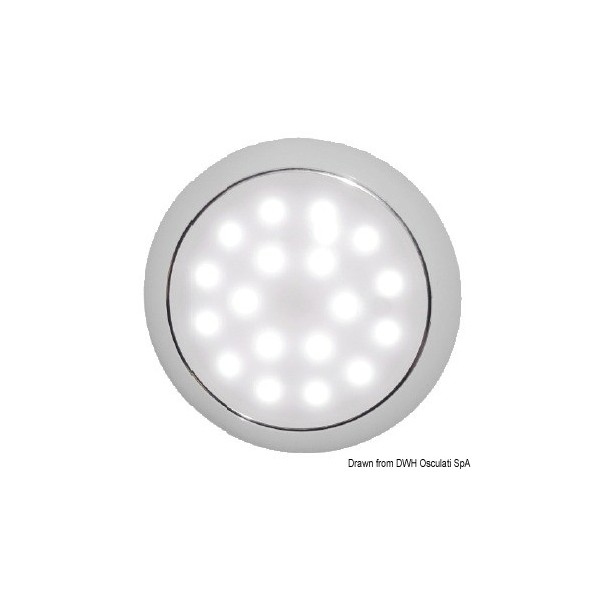 Plafoniera LED da incasso giorno/notte in cromo - N°1 - comptoirnautique.com