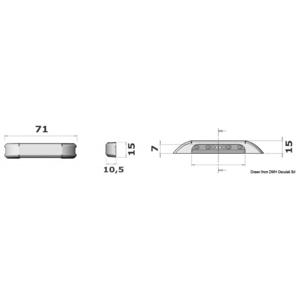 Luz de cortesía LED blanca con panel frontal - N°2 - comptoirnautique.com