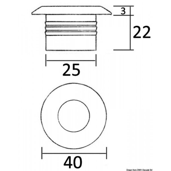 Lumière de courtoisie ronde bleue  - N°2 - comptoirnautique.com