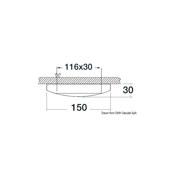 Plafoniera Polaris lucidata a specchio 12/24V 5W - N°2 - comptoirnautique.com
