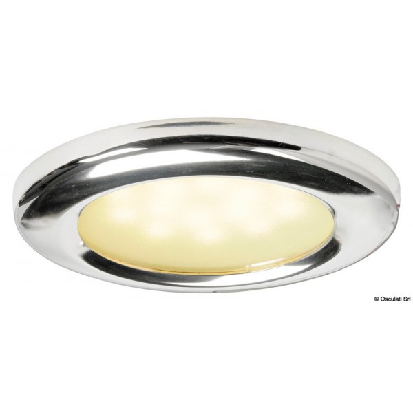 Vega polished stainless steel spotlight with 16 LEDs - N°1 - comptoirnautique.com 