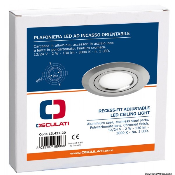 Spot à encastrer LED orientable lumière chaude 2W  - N°3 - comptoirnautique.com