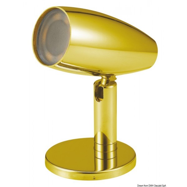 Faretto LED articolato in ottone lucido - N°1 - comptoirnautique.com