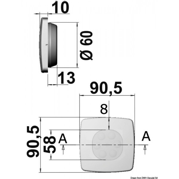 Faretto LED quadrato - N°2 - comptoirnautique.com