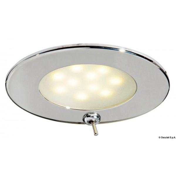 Faretto LED Atria in acciaio inox lucido con interruttore - N°1 - comptoirnautique.com