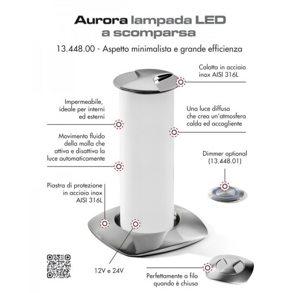 Lampada da tavolo a LED a scomparsa Aurora - N°7 - comptoirnautique.com