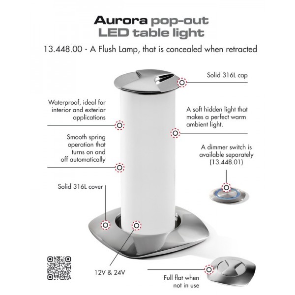 Lampada da tavolo a LED a scomparsa Aurora - N°8 - comptoirnautique.com