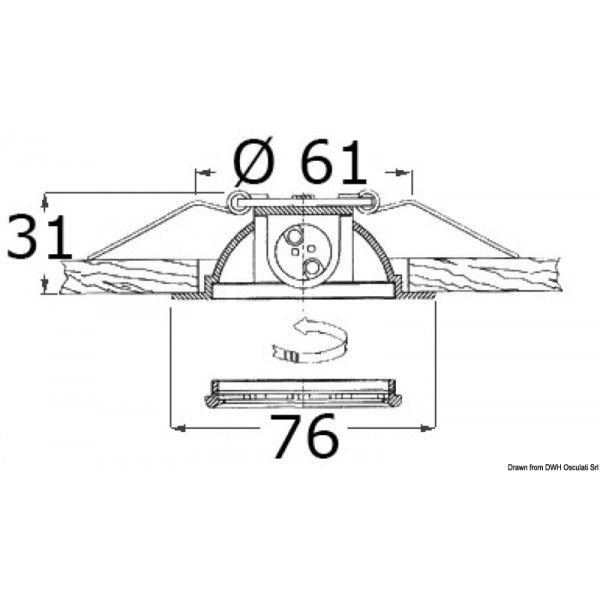 Sextans Q spotlight in chrome-plated brass - N°2 - comptoirnautique.com 