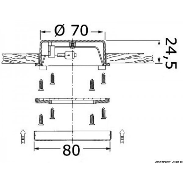 Spot Hydra aus poliertem Edelstahl 10 W - N°1 - comptoirnautique.com